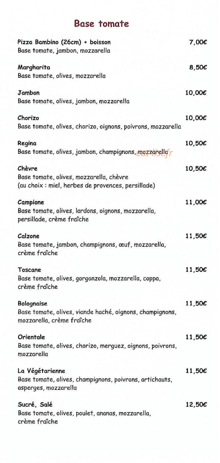 Pizz'a Dom — carte page 2