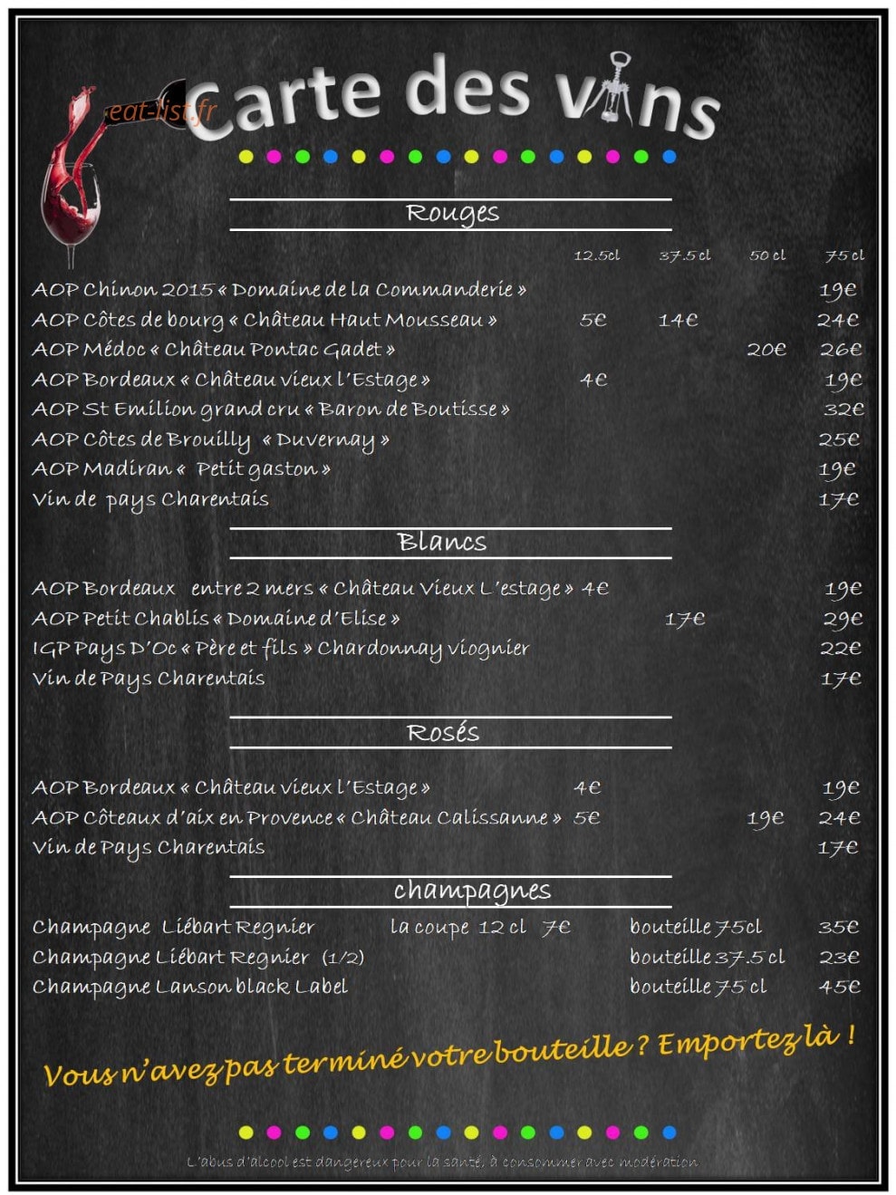 Restaurant Les Bujoliers — carte page 2