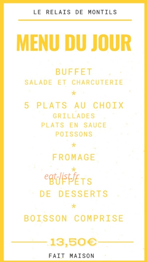 Le Relais de Montils — carte page 1