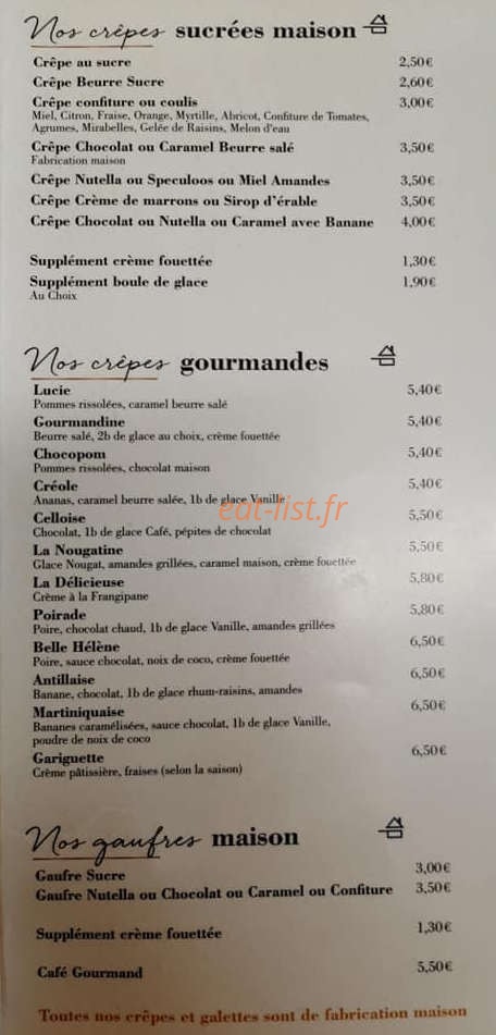 creperie Saint Jacques — carte page 2