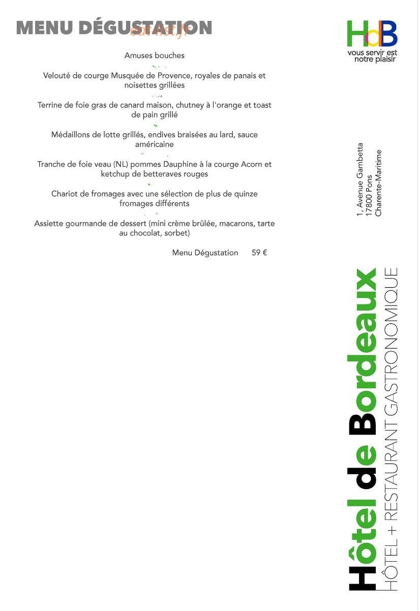 Hotel de Bordeaux — carte page 2