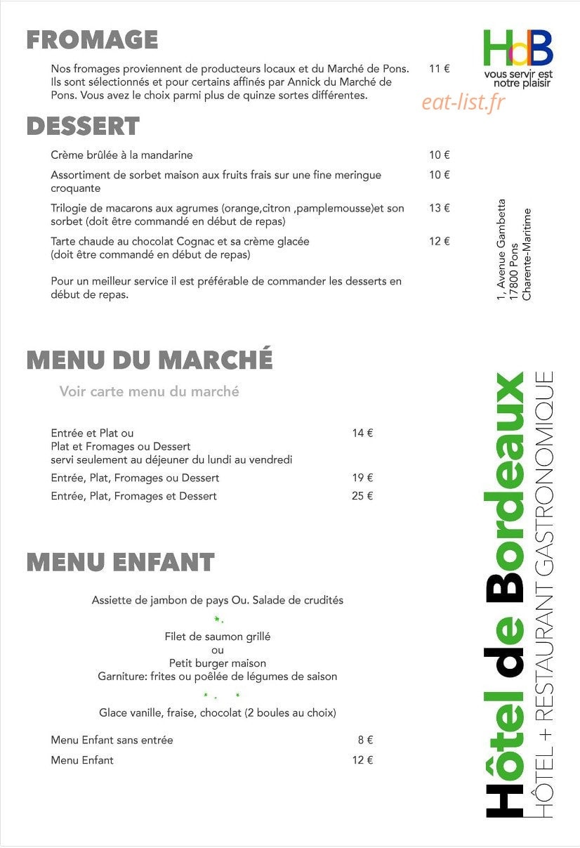 Hotel de Bordeaux — carte page 5
