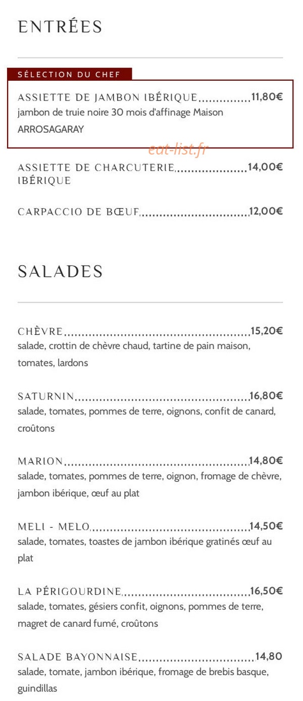 L'Arrière Cour — carte page 1