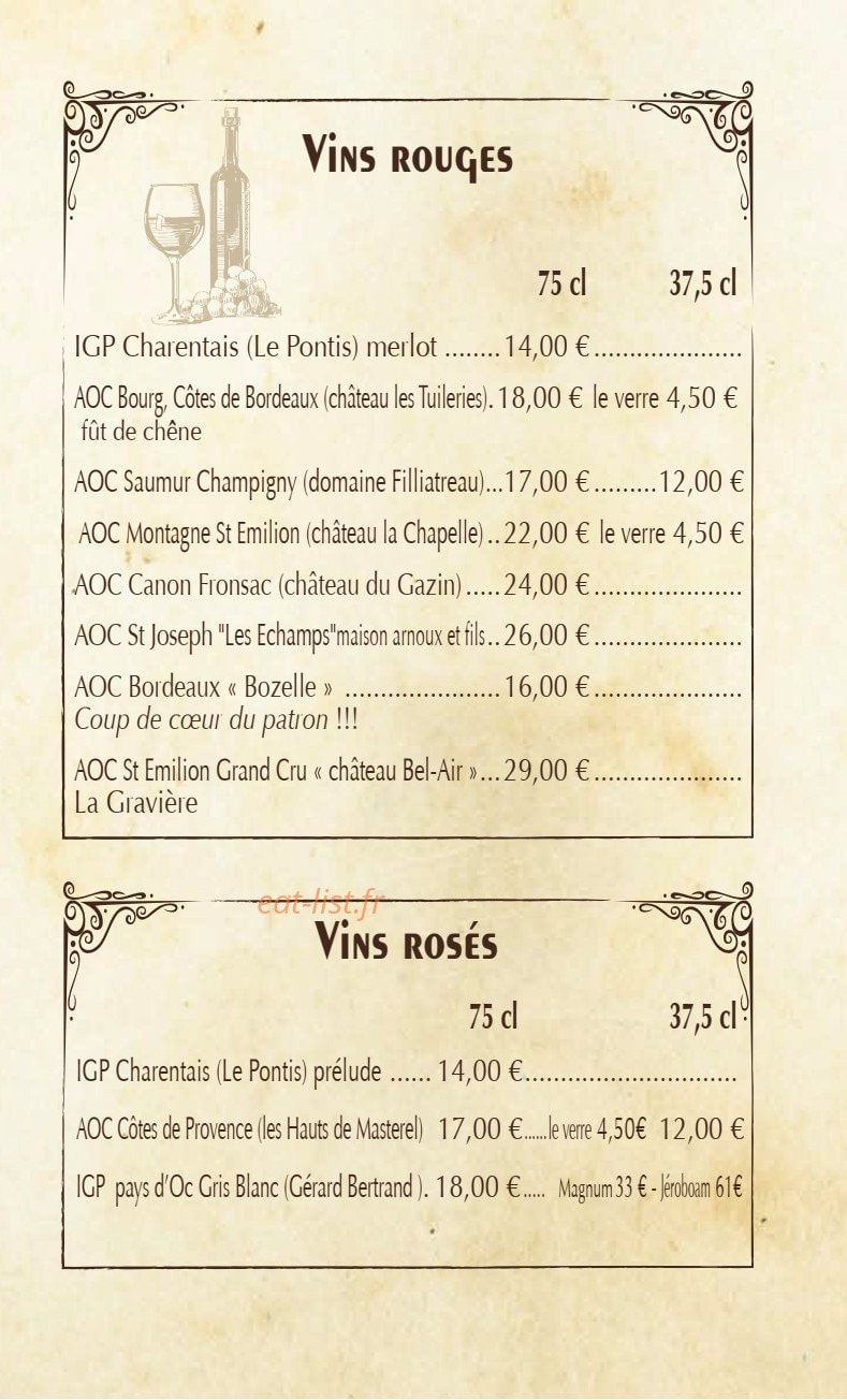 Le Café du Donjon — carte page 10