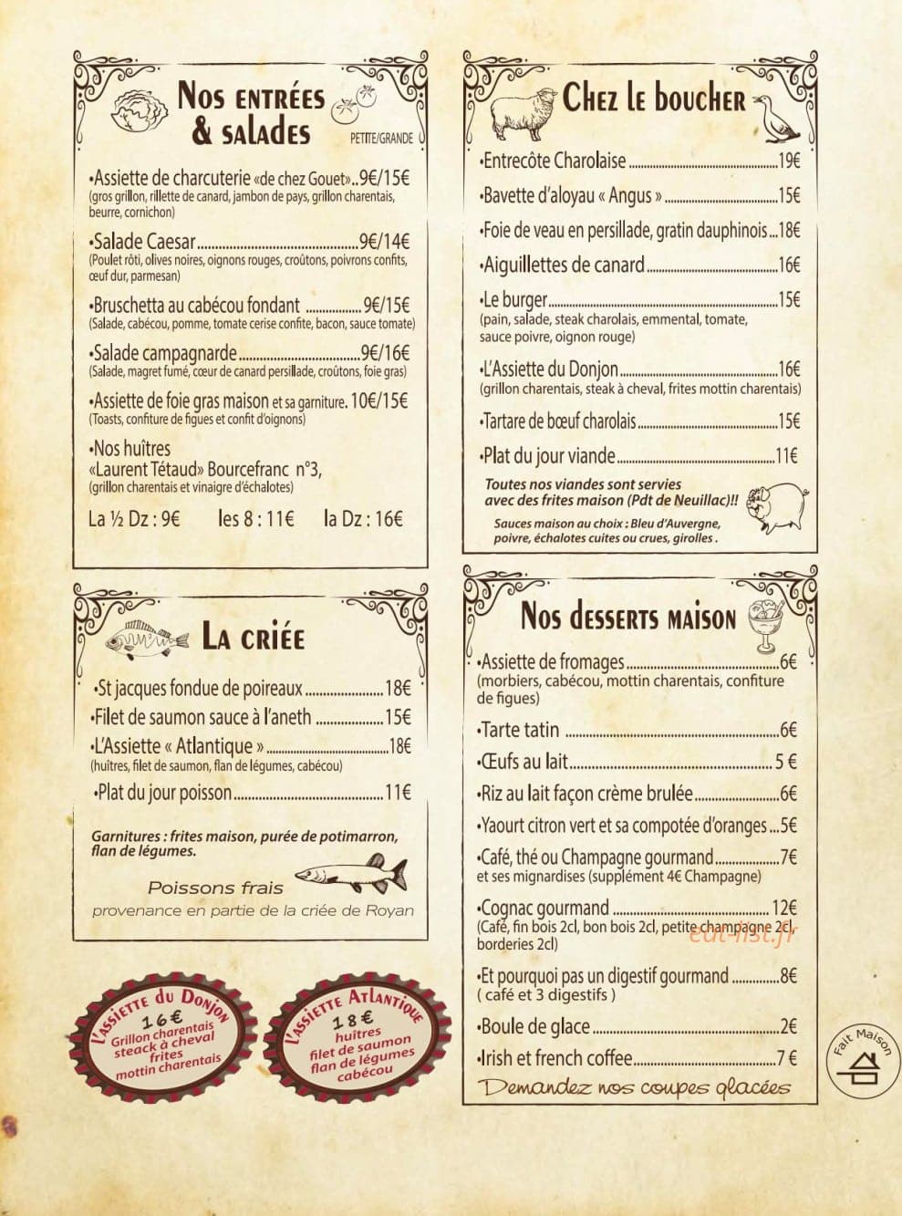Le Café du Donjon — carte page 3