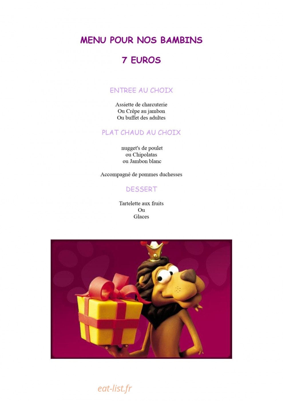 Traiteur Henriquet — carte page 11
