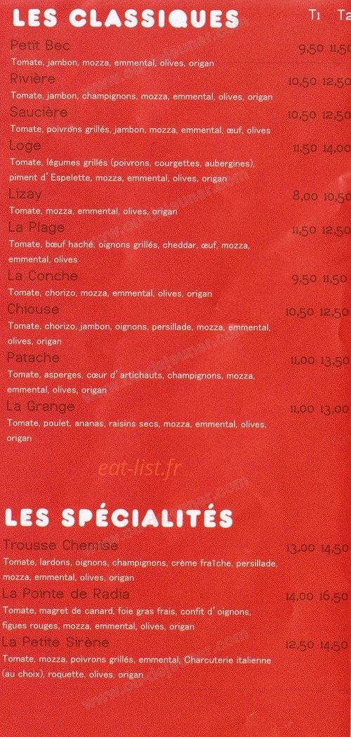 L'ilot pizza — carte page 2