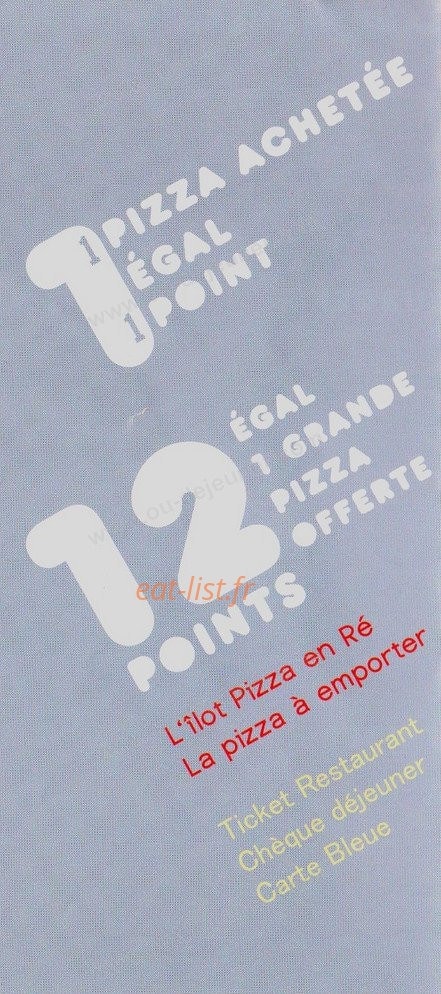 L'ilot pizza — carte page 5