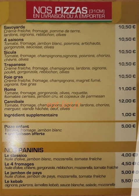 Allo Pizza — carte page 3