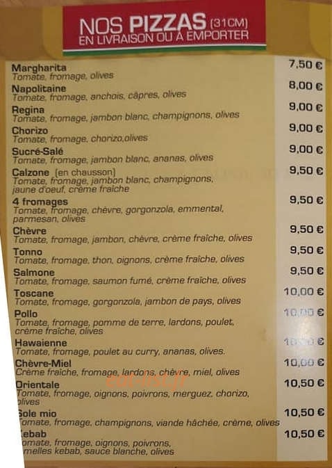 Allo Pizza — carte page 2
