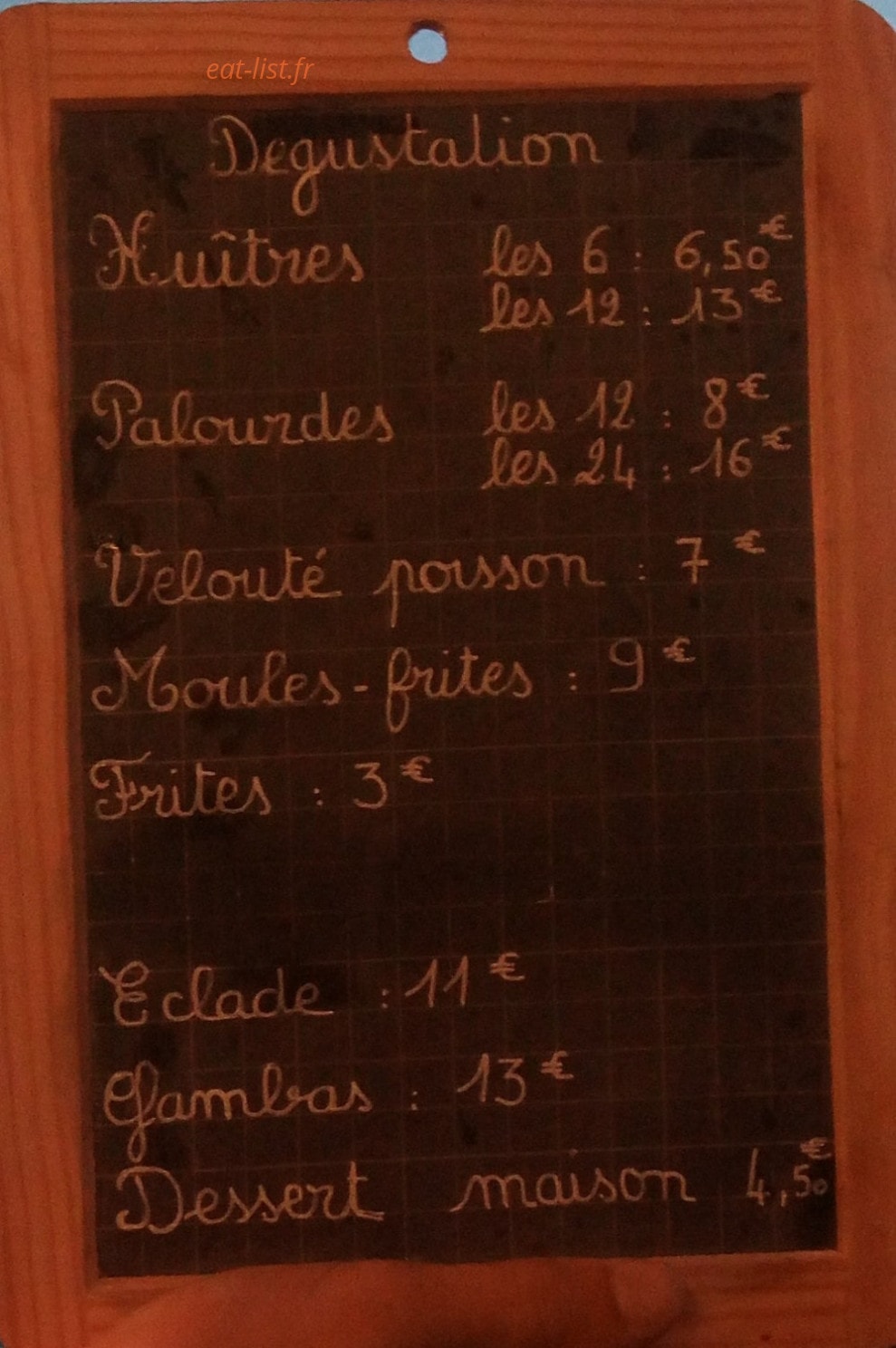 Carte et menu de Ferme des Aubains à Breuillet — L'ardoise