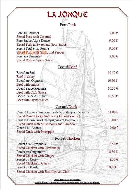 La Jonque — carte page 1