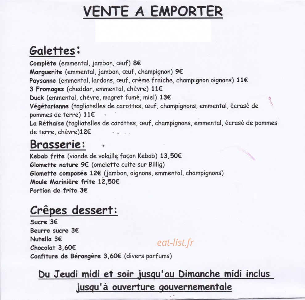Le Platin — carte page 1