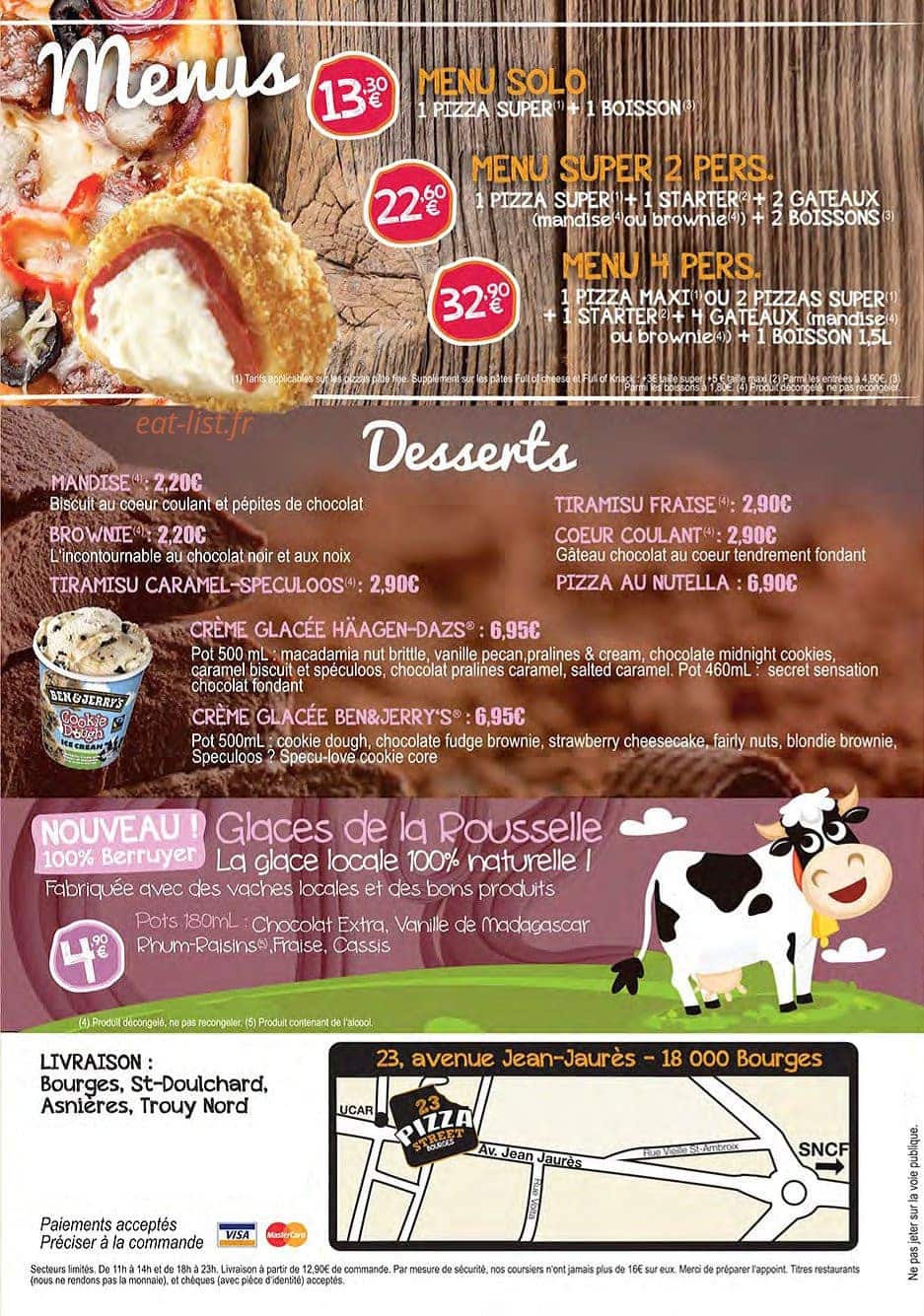 23 Pizza Street — carte page 4