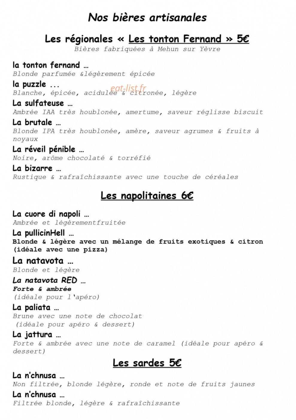 450° pizzeria — carte page 5