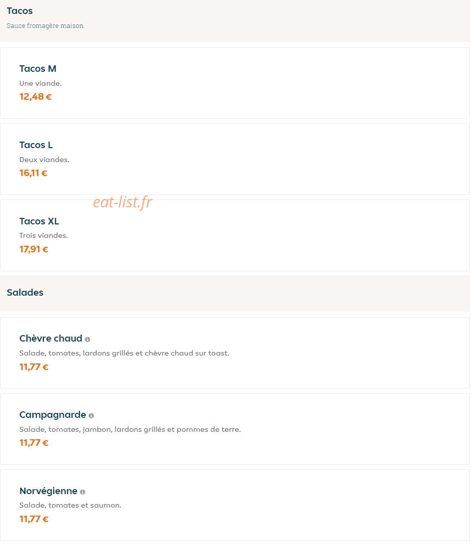 Berry food — carte page 7