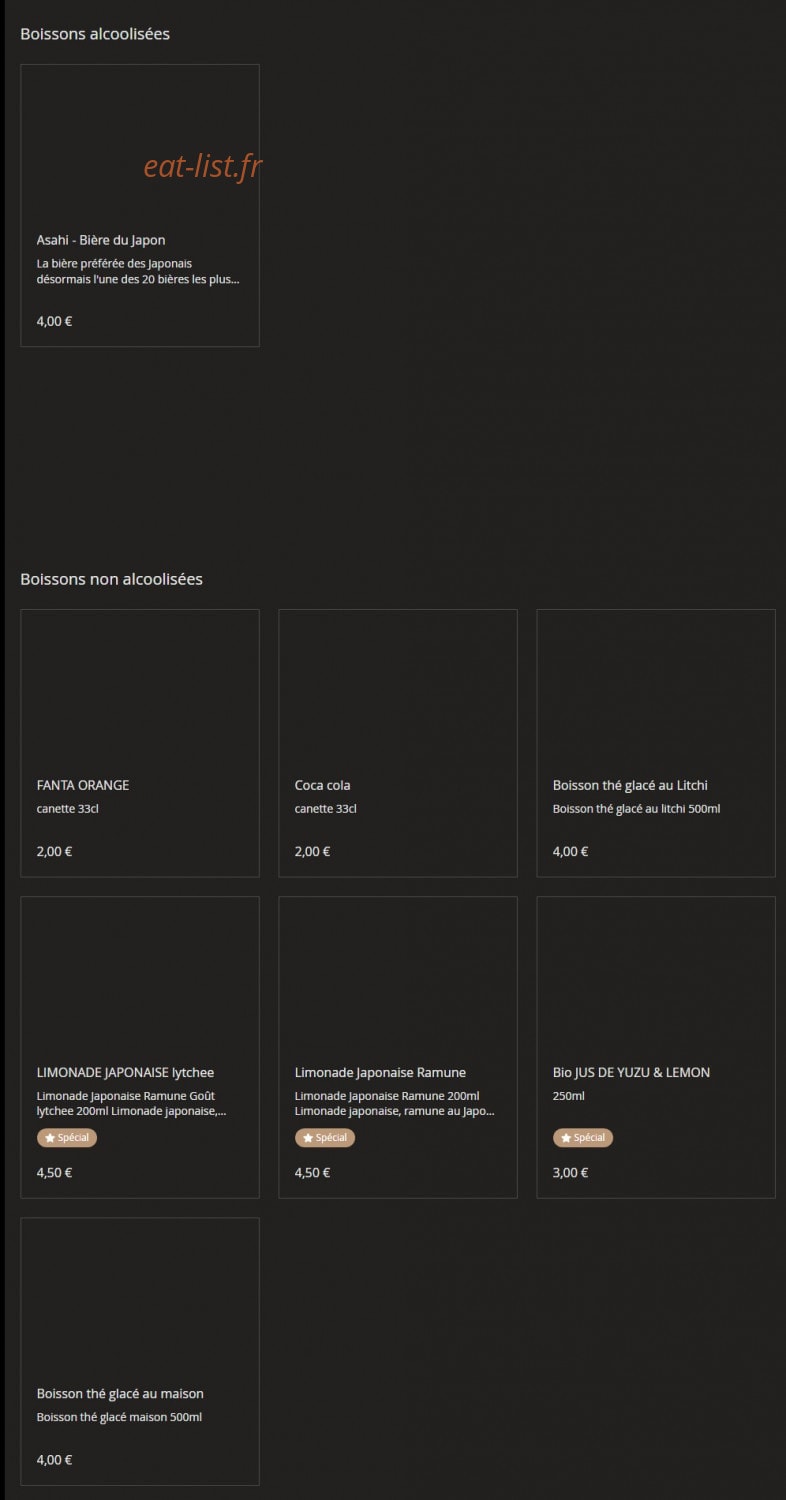 Bistro Izakaya — carte page 6