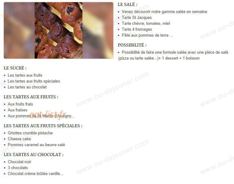 Boulangerie des Marronniers — carte page 2
