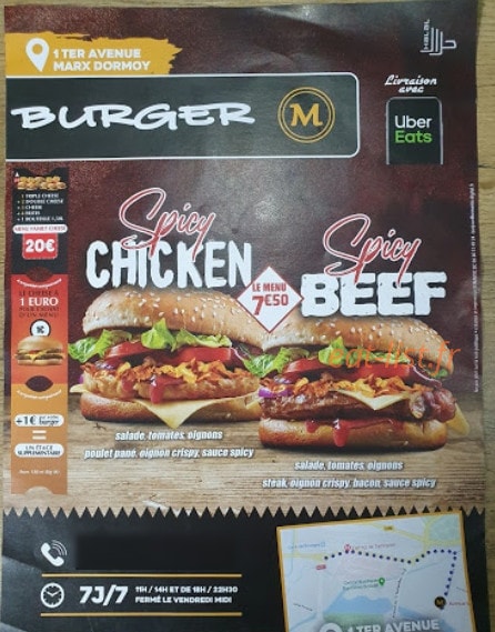 Burger M — carte page 1