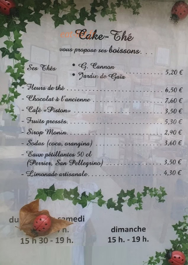 Cake Thé — carte page 2