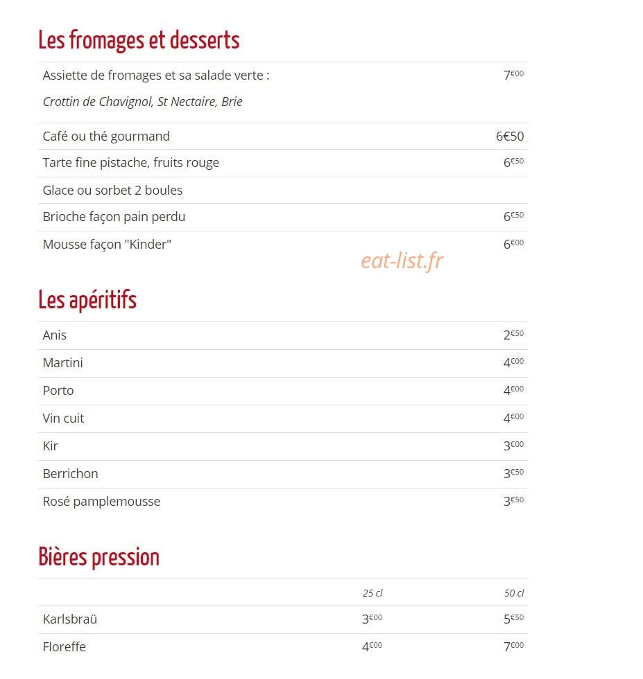 Chez Jacques — carte page 2