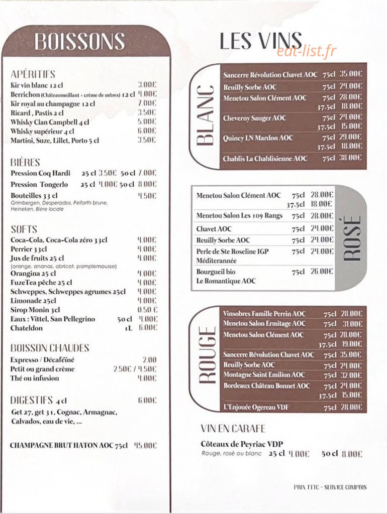 Chez Marc — carte page 2