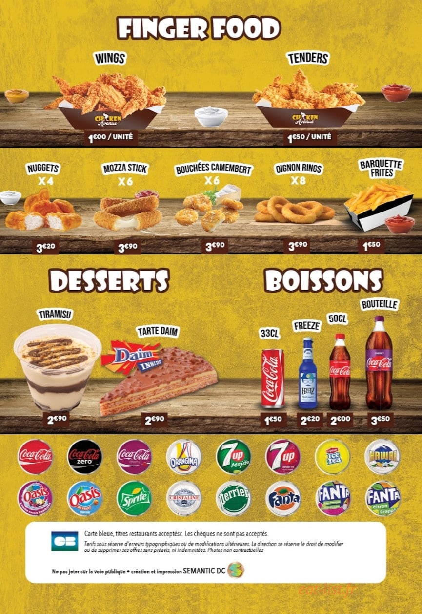 Chicken avenue — carte page 4