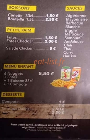 Chicken Burger — carte page 4