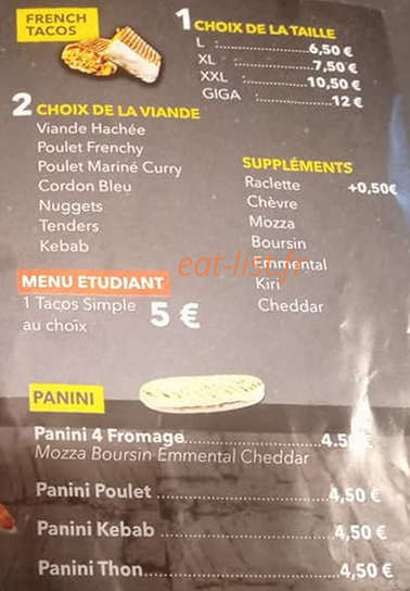 Chicken Burger — carte page 3