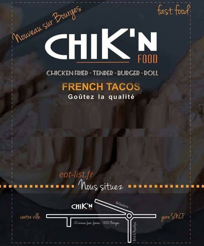 Chikn food — carte page 1