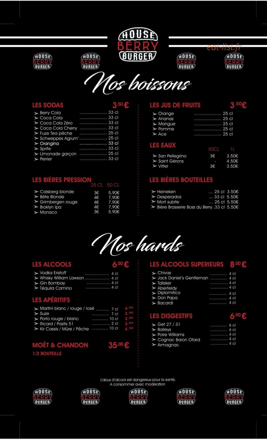 House Berry Burger — carte page 8