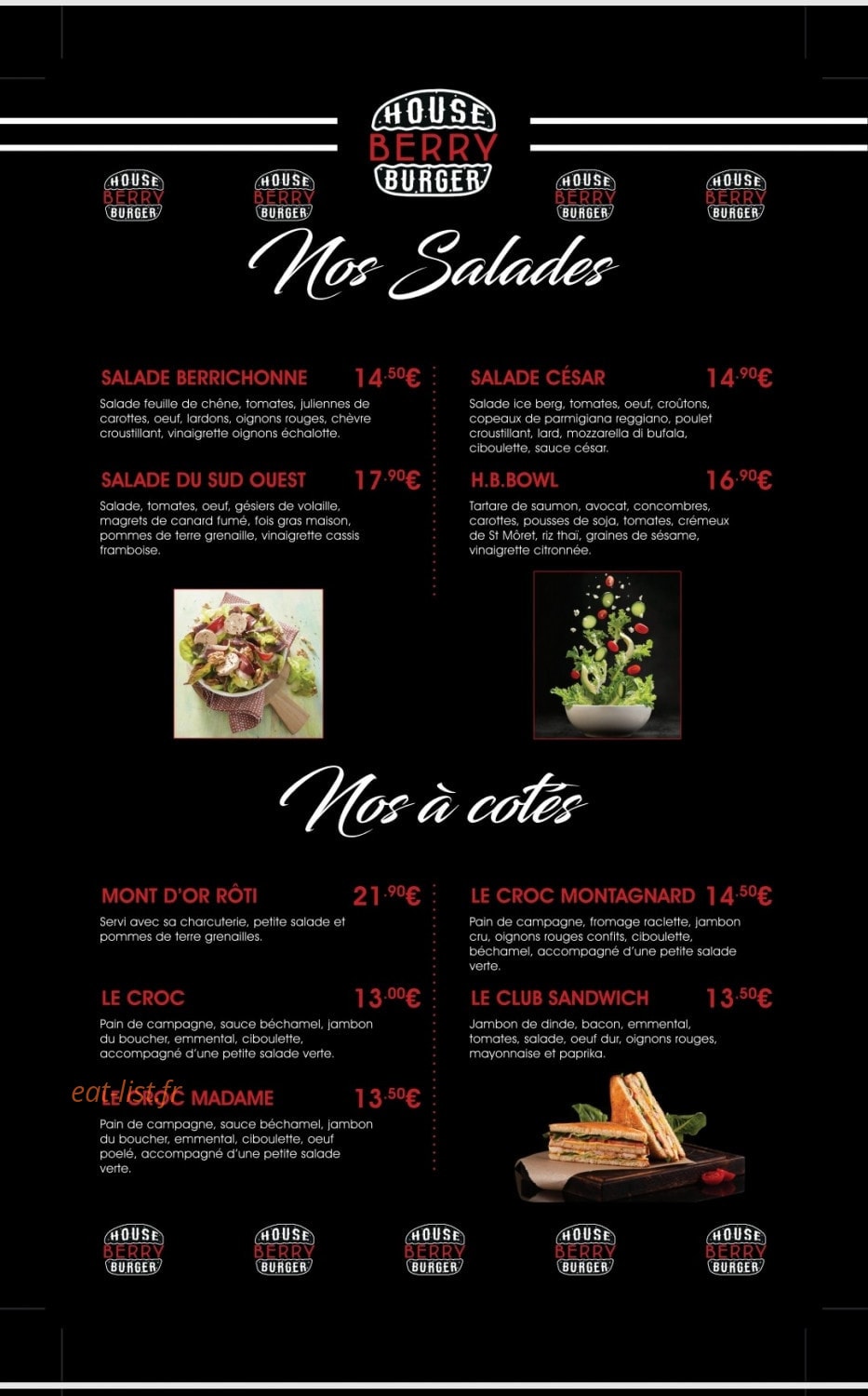 House Berry Burger — carte page 3