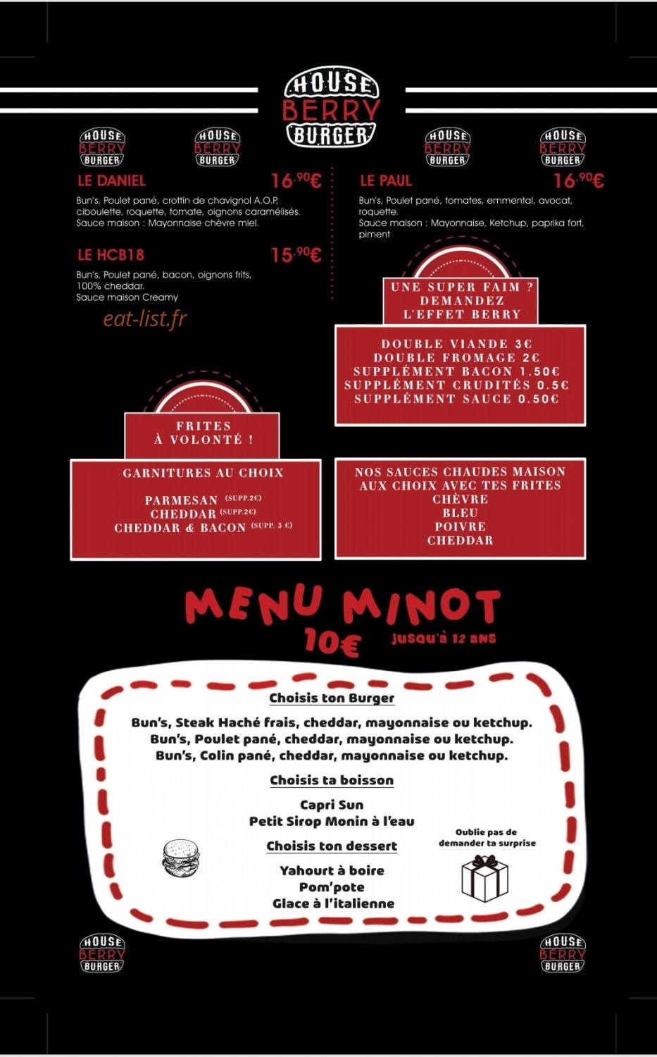 House Berry Burger — carte page 5