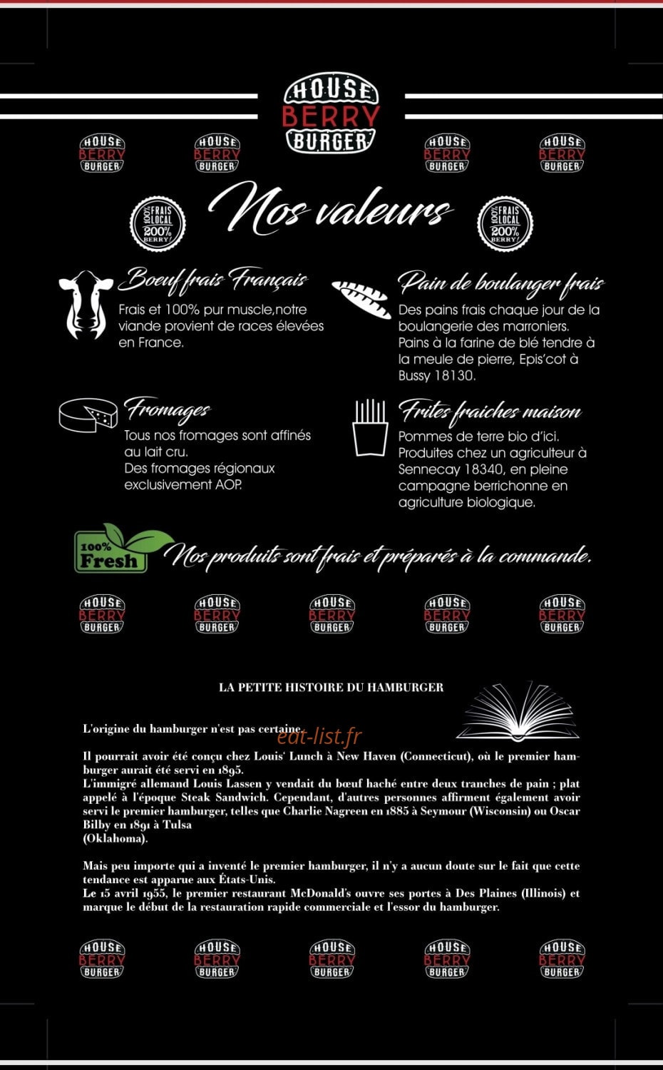 House Berry Burger — carte page 10
