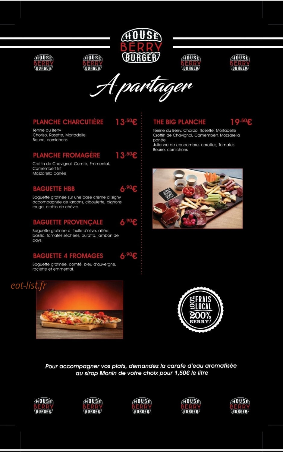 House Berry Burger — carte page 2