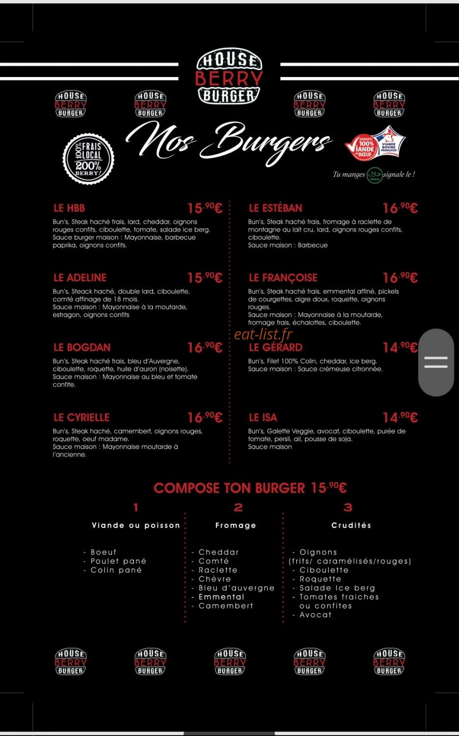 House Berry Burger — carte page 4