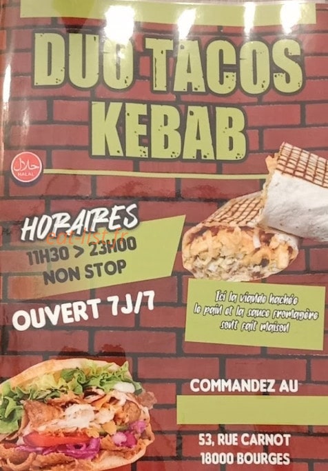Kervan Kebab — carte page 1
