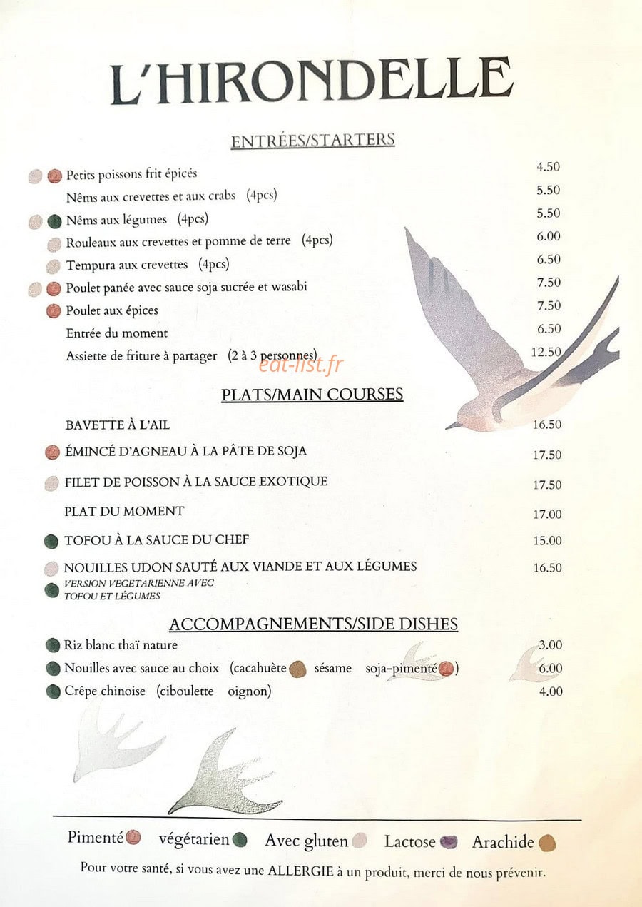 L'hirondelle — carte page 1