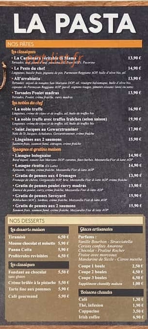 La Pasta — carte page 2