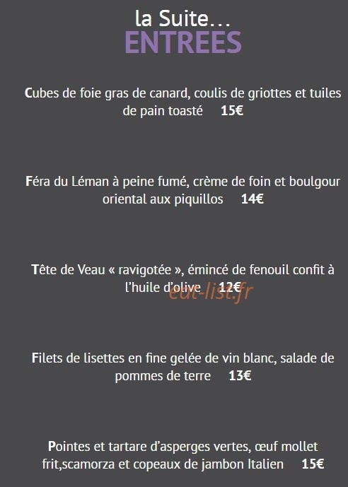 La Suite — carte page 1