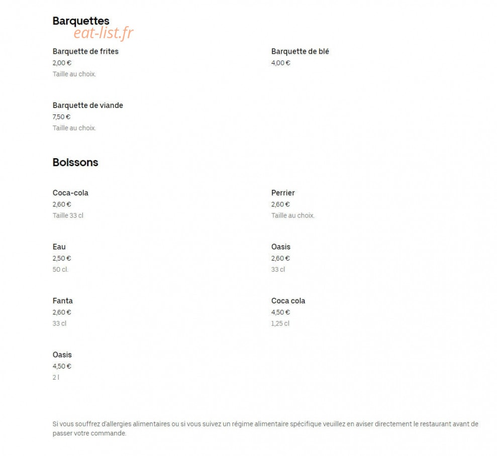 Le Délice du Doner — carte page 3