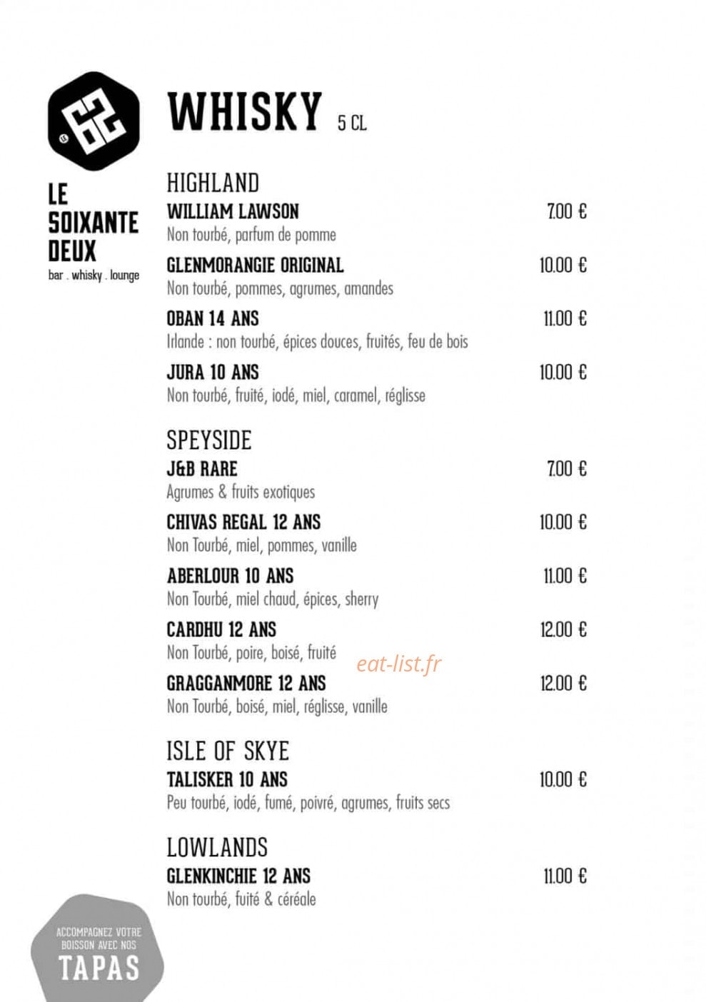 Le Soixante Deux — carte page 10