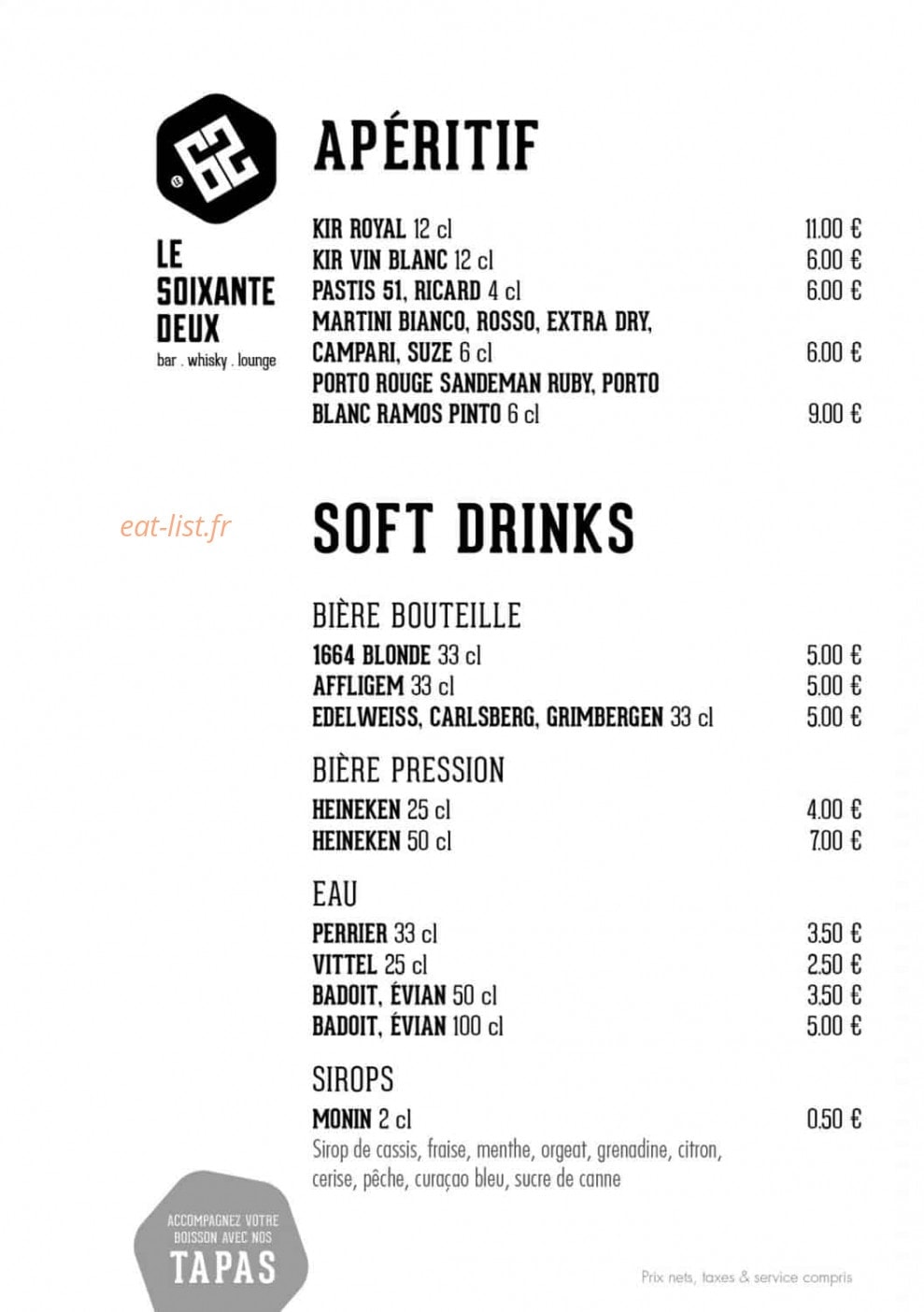 Le Soixante Deux — carte page 3
