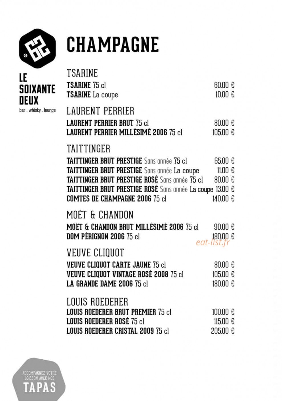 Le Soixante Deux — carte page 8