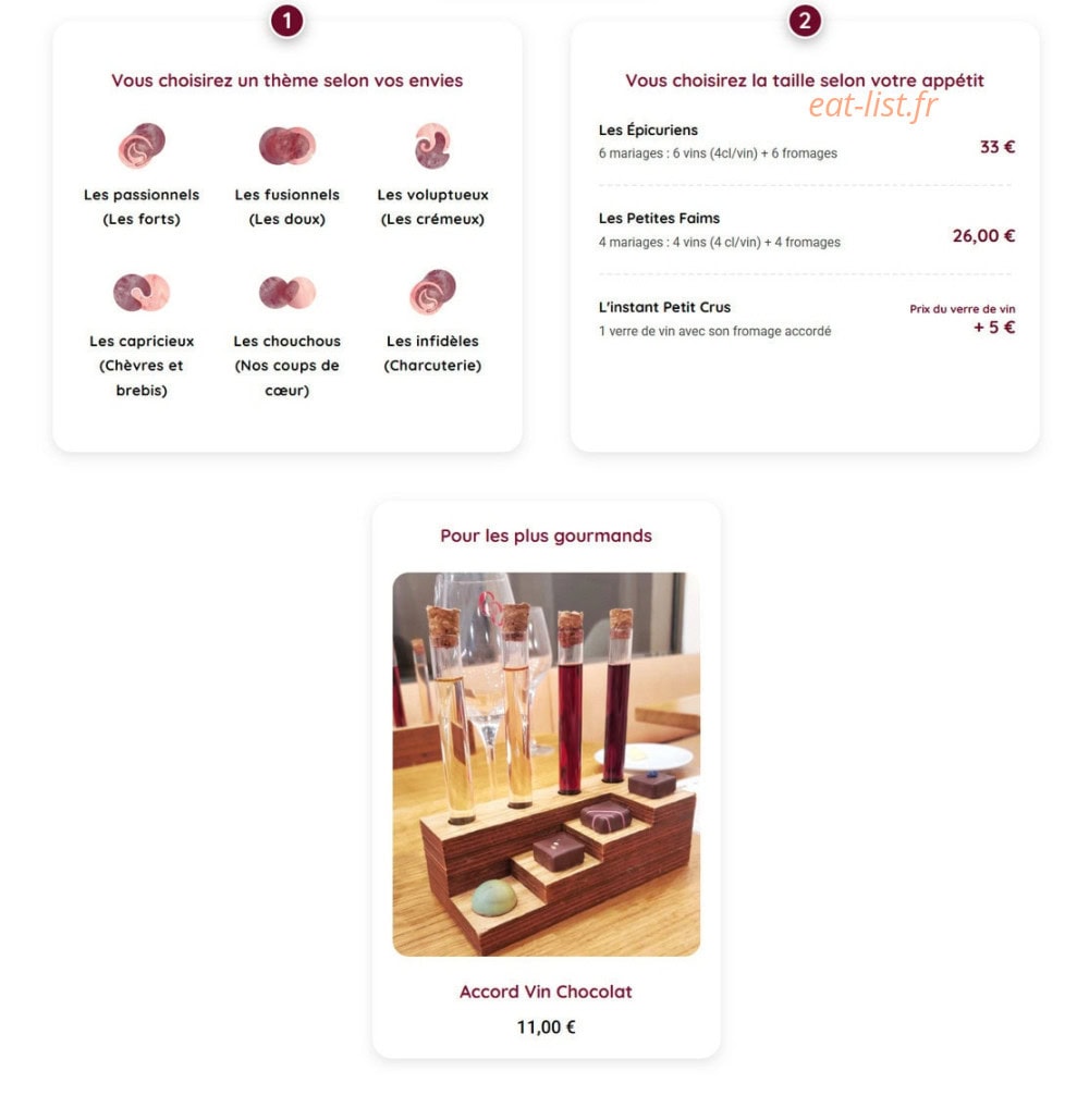 Les Petits Crus — carte page 1