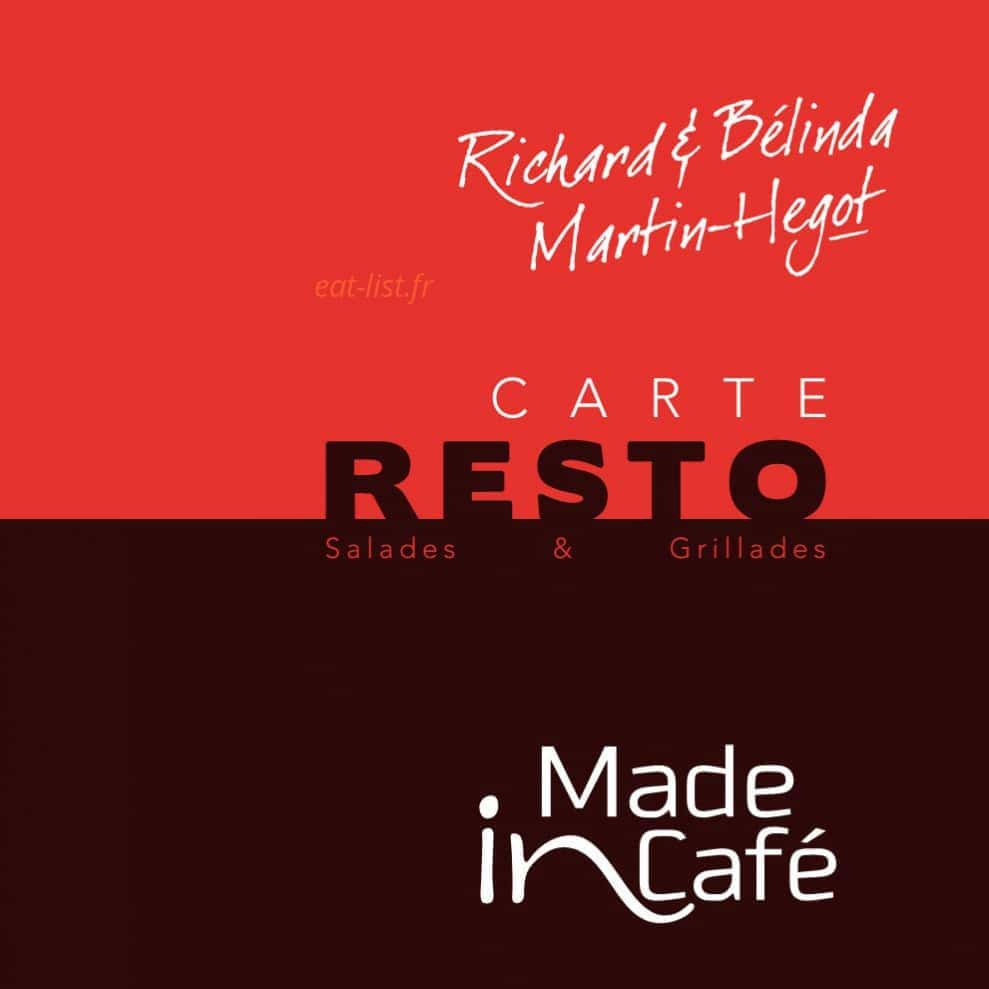 Made In Café — carte page 1
