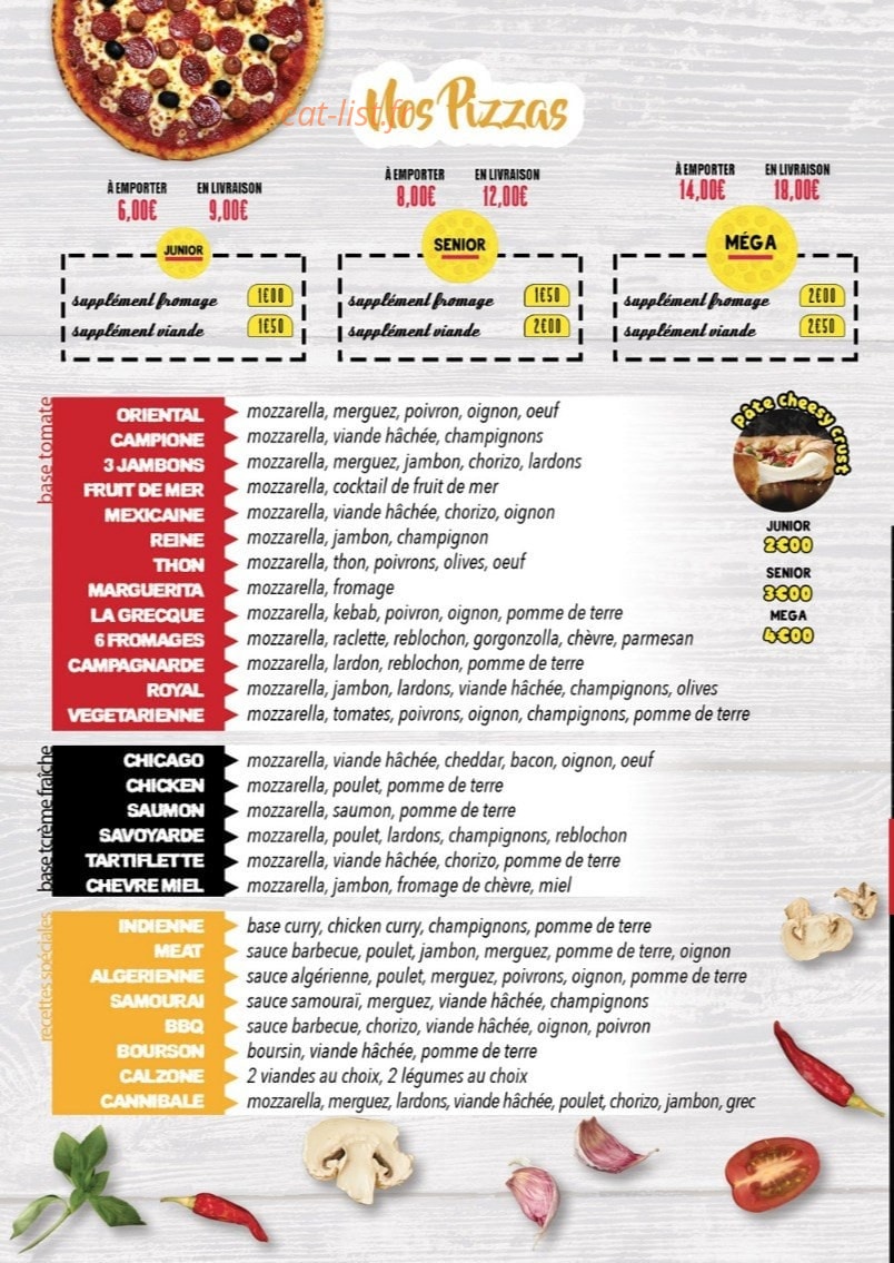 My Pizza — carte page 1