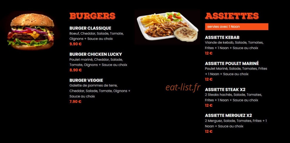 Naan Kebab et Tacos — carte page 2