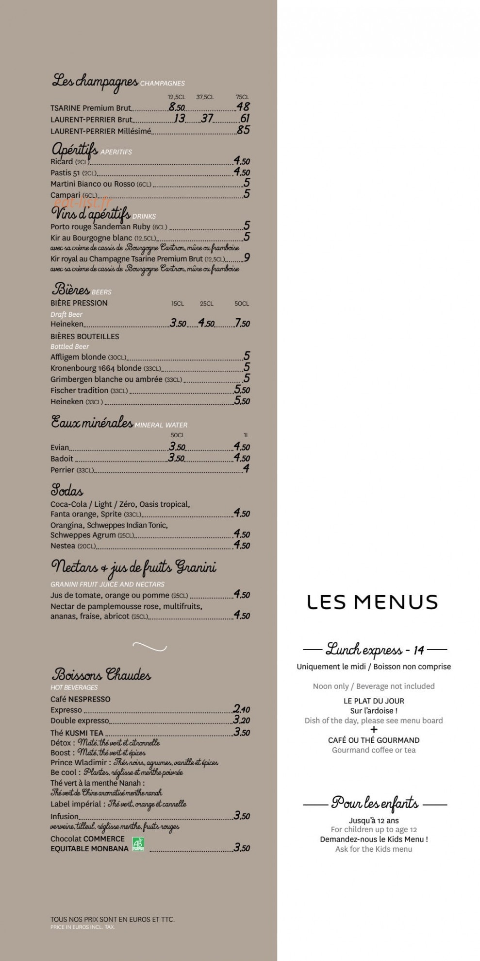 Novotel — carte page 2