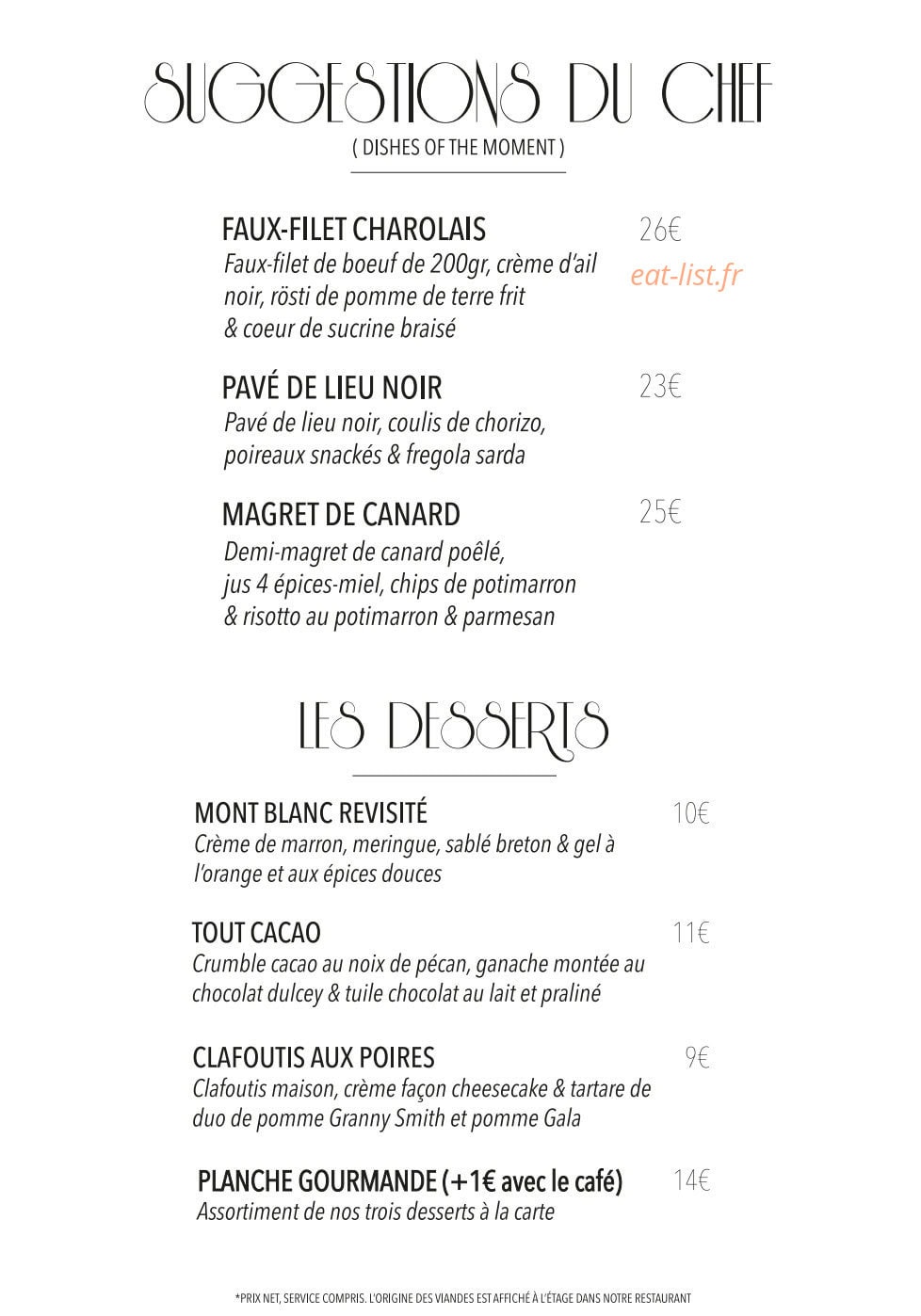 Papilles & Bouchons — carte page 3